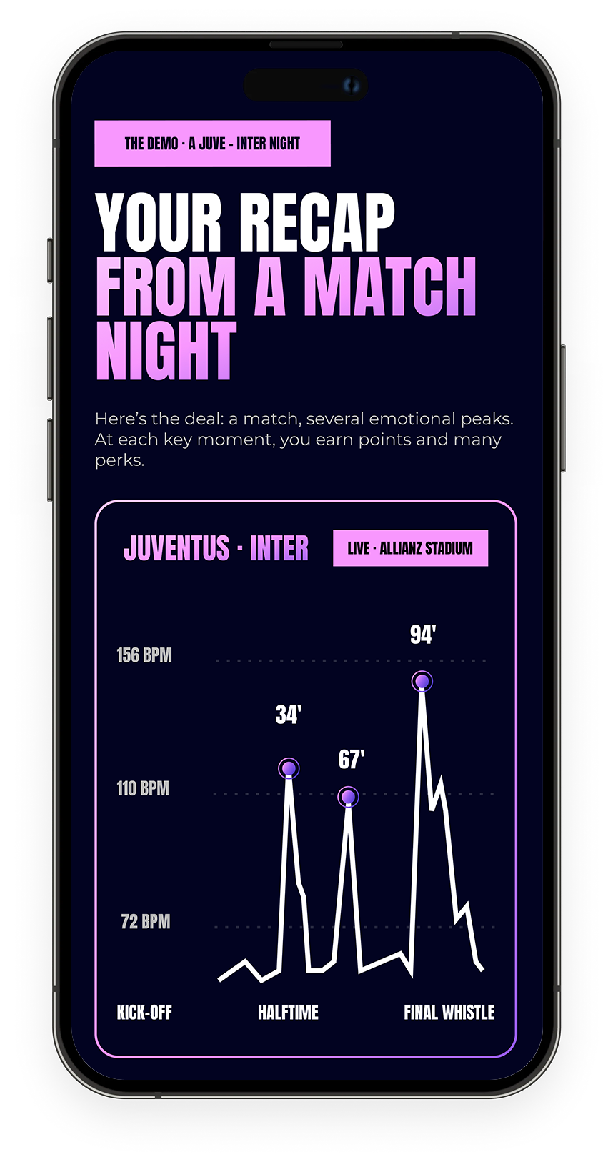 Winble match recap on phone